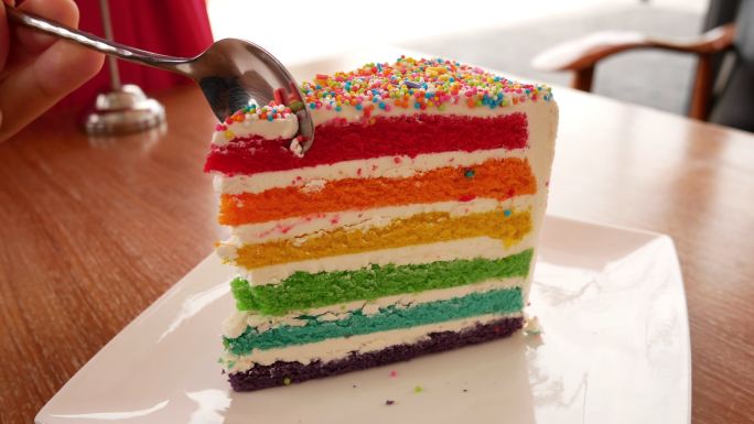 咖啡馆彩虹蛋糕面包