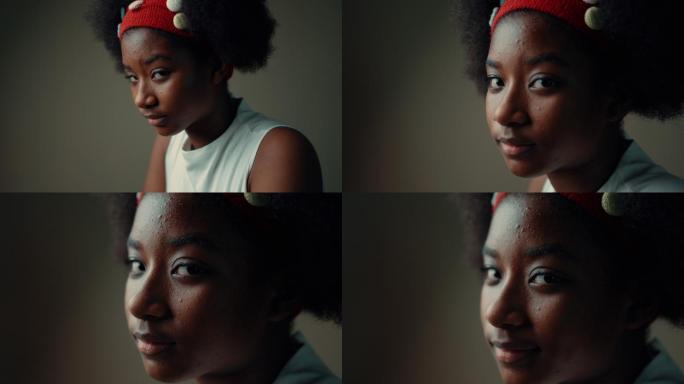 非洲少女肖像直视镜头