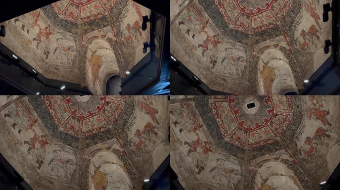 陕西考古博物馆中唐代壁画穹顶