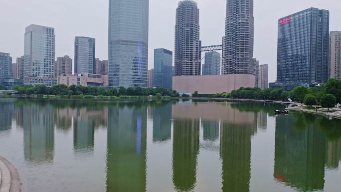 绍兴世茂中心,梅龙湖公园,湖景