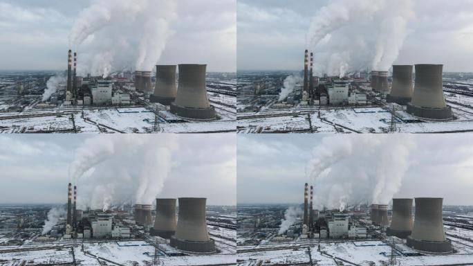 火力发电站碳中和碳达峰环保主题喷出
