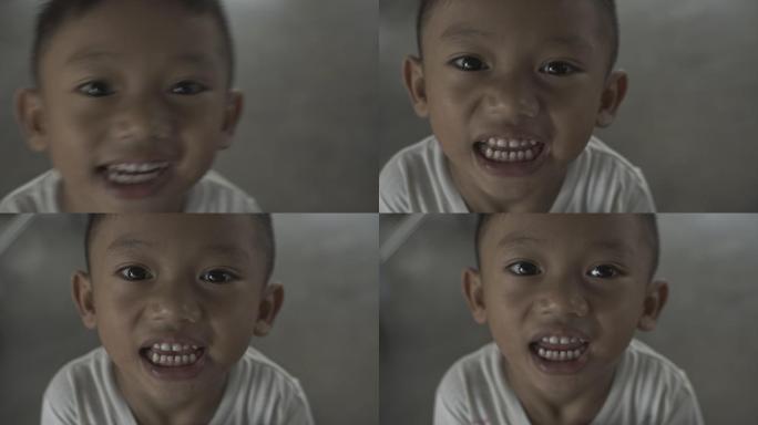 亚洲男孩微笑小孩