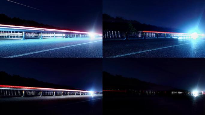 4K拍摄10秒黑夜暗夜车轨光轨延时素材
