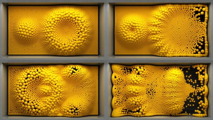 裸眼3D小球运动 墙体投影 抽象概念粒子