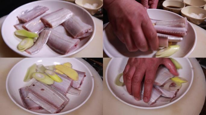【镜头合集】处理带鱼挂鱼鳞去鱼鳍切段
