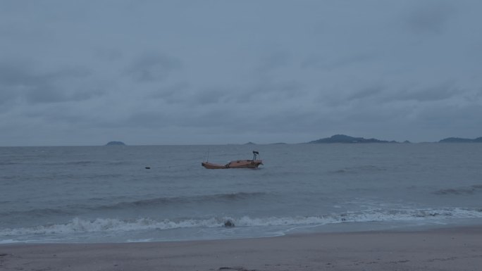 雨天风吹海浪情绪空镜