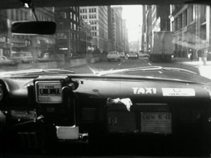 纽约的老式出租车老胶片老上海城市街道