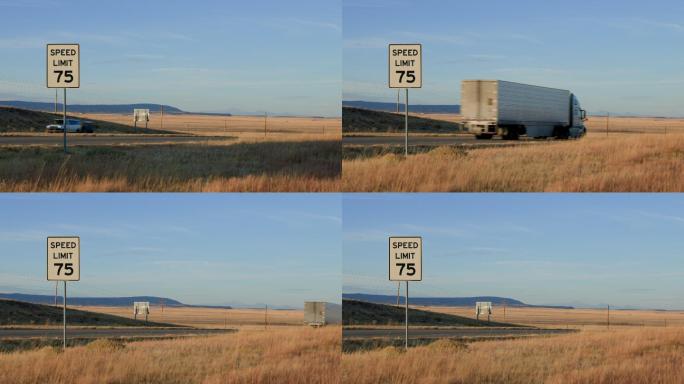 科罗拉多州高速公路上的半卡车