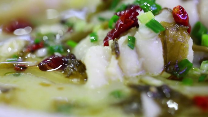 中国传统美食酸菜鱼素材