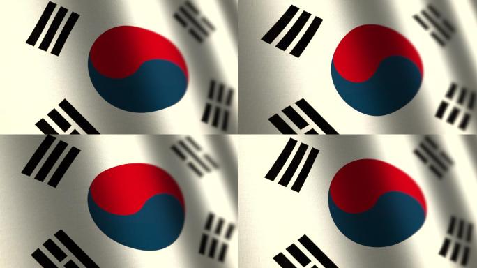 韩国国旗-环。4K。