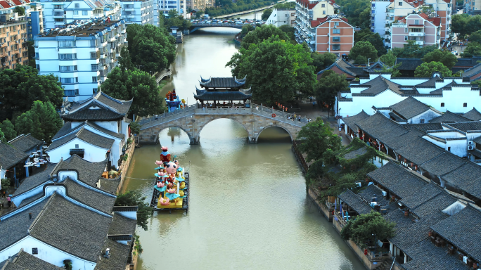 浙江江南水乡乌镇塘栖航拍