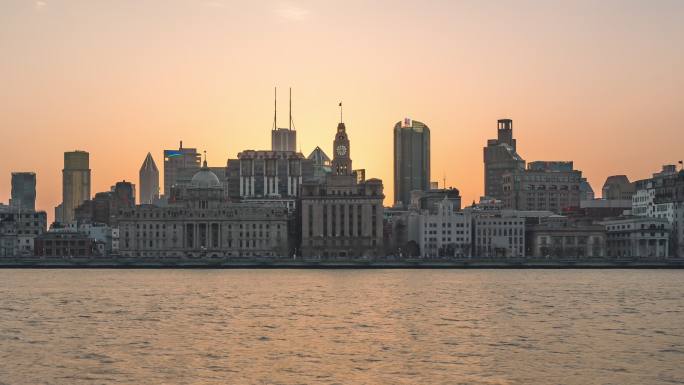 【4K】上海外滩浦西日落9