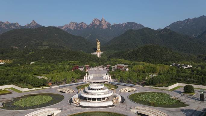 九华山风景区大愿文化园景区全景