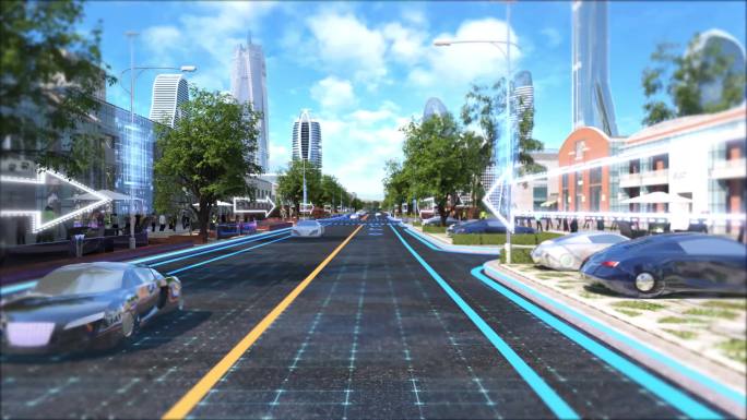 科技城市街道规划发展动画02