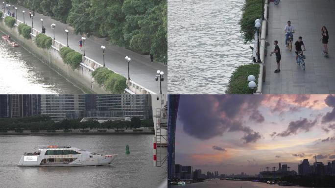 城市江景 猎德大桥 临江大道 4K