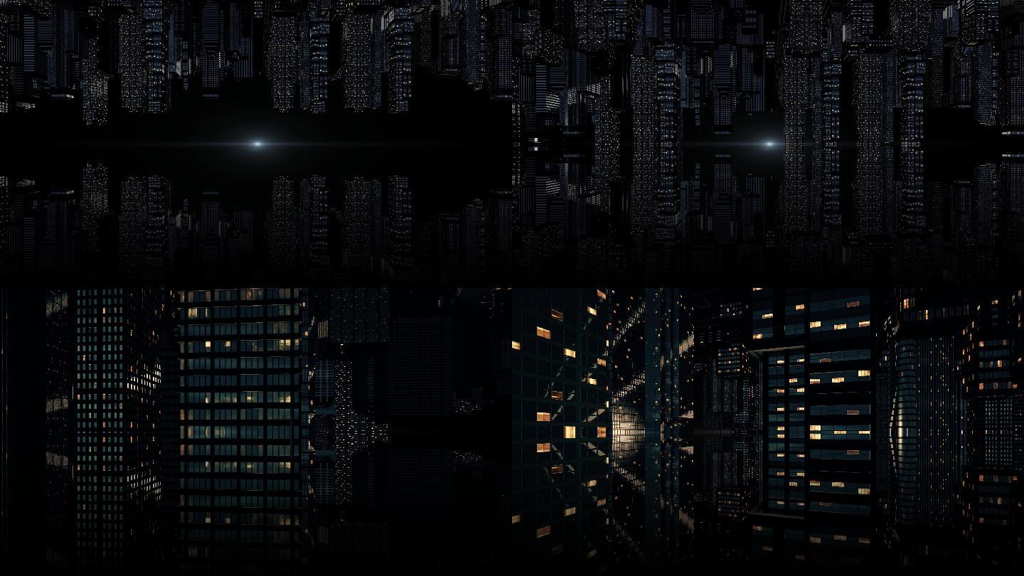 黑暗镜像城市抽象城市多镜头组合素材