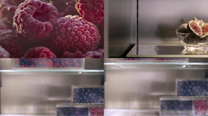 冰箱内树莓 瞬间冻住