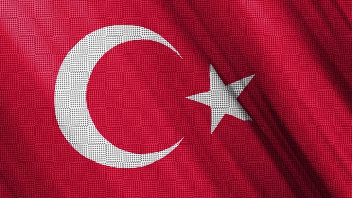 挥舞土耳其国旗的数字生成真实纹理效果