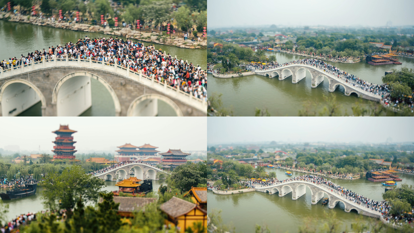 移轴-景区游人如织