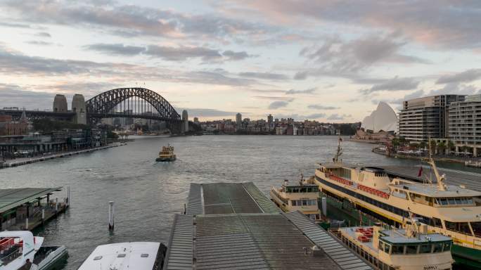 澳大利亚新南威尔士州悉尼圆形码头的时间点镜头