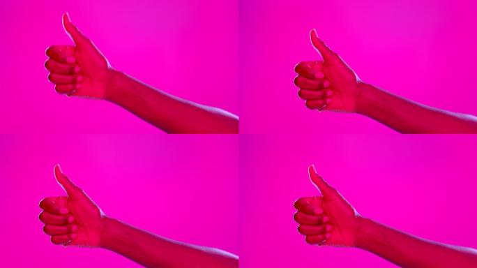 一名女子竖起大拇指的4k视频片段