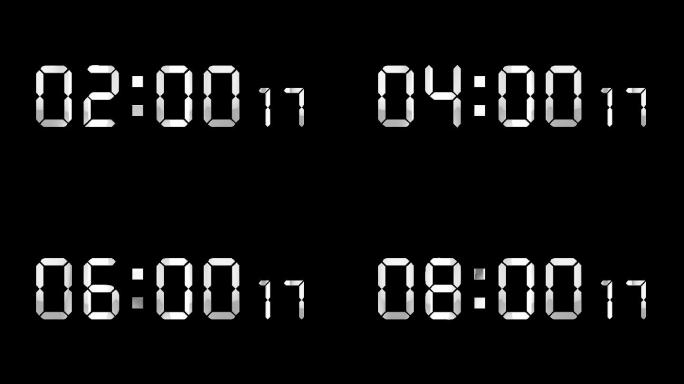 4K银色液晶数字顺数10分钟精确毫秒 2