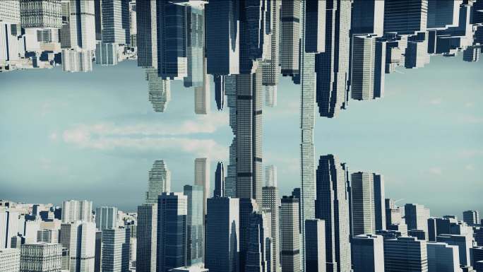 镜像城市抽象城市多镜头组合素材