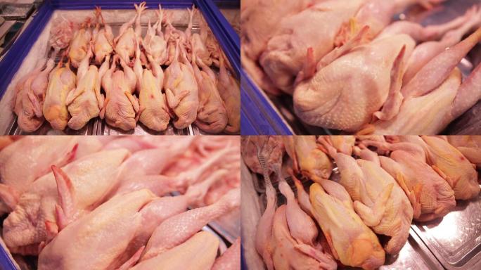 【镜头合集】肉类市场超市卖整鸡鸡肉白条鸡