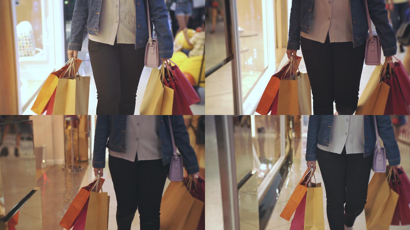 走进购物中心、销售、消费主义的女性：
