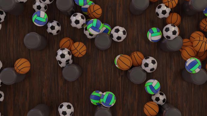 足球、篮球和排球Plinko球类运动