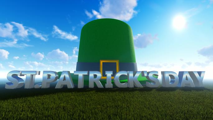 圣帕特里克节背景的抽象概念和大绿帽子