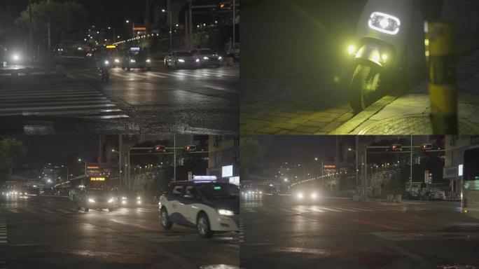 深圳 凌晨的街道 马路上的车灯