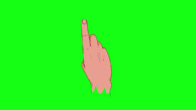 食指指向绿色屏幕绿幕通道