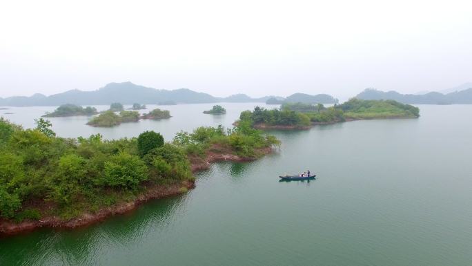 杭州千岛湖景观鸟瞰图4k