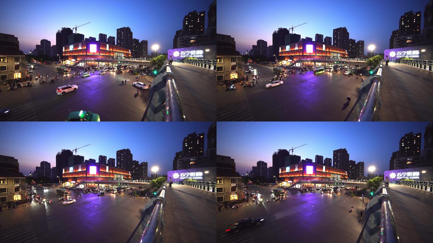 郑州嵩山北路西丹尼斯夜景常速视频滑轨上下