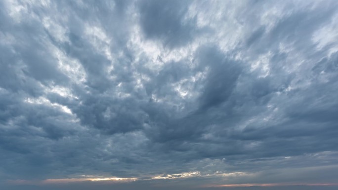 纯天空乌云滚滚高天上流云大气震撼乌云延时