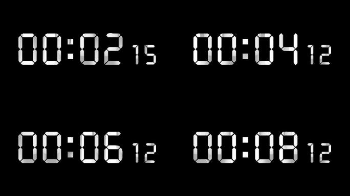 4K银色液晶数字顺数10秒钟精确毫秒 2