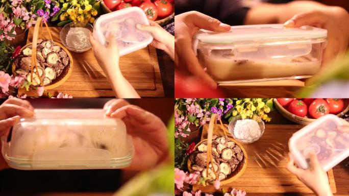 【镜头合集】生活窍门如何用饭盒清洗香菇