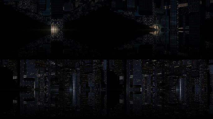 黑暗黑夜镜像城市素材