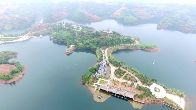 杭州千岛湖景观鸟瞰图4k