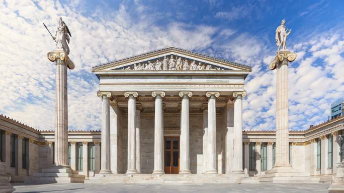 雅典的后殿希腊地标建筑