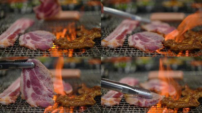 韩国铁架烤肉食材准备制作家常菜肴