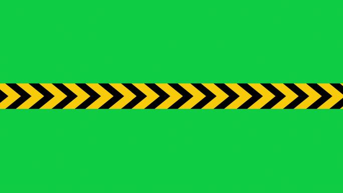 绿色屏幕上的危险警告和停止标志带标记，覆盖Alpha和白色背景，可循环复制空间