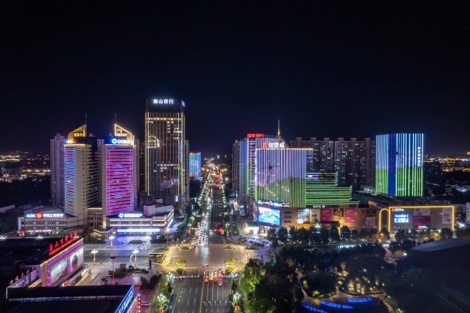 唐山三立夜景延时建设路口