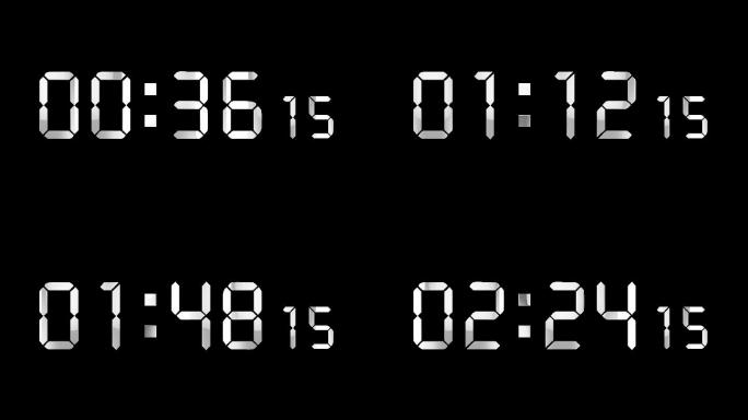 4K银色液晶数字顺数3分钟精确毫秒 2