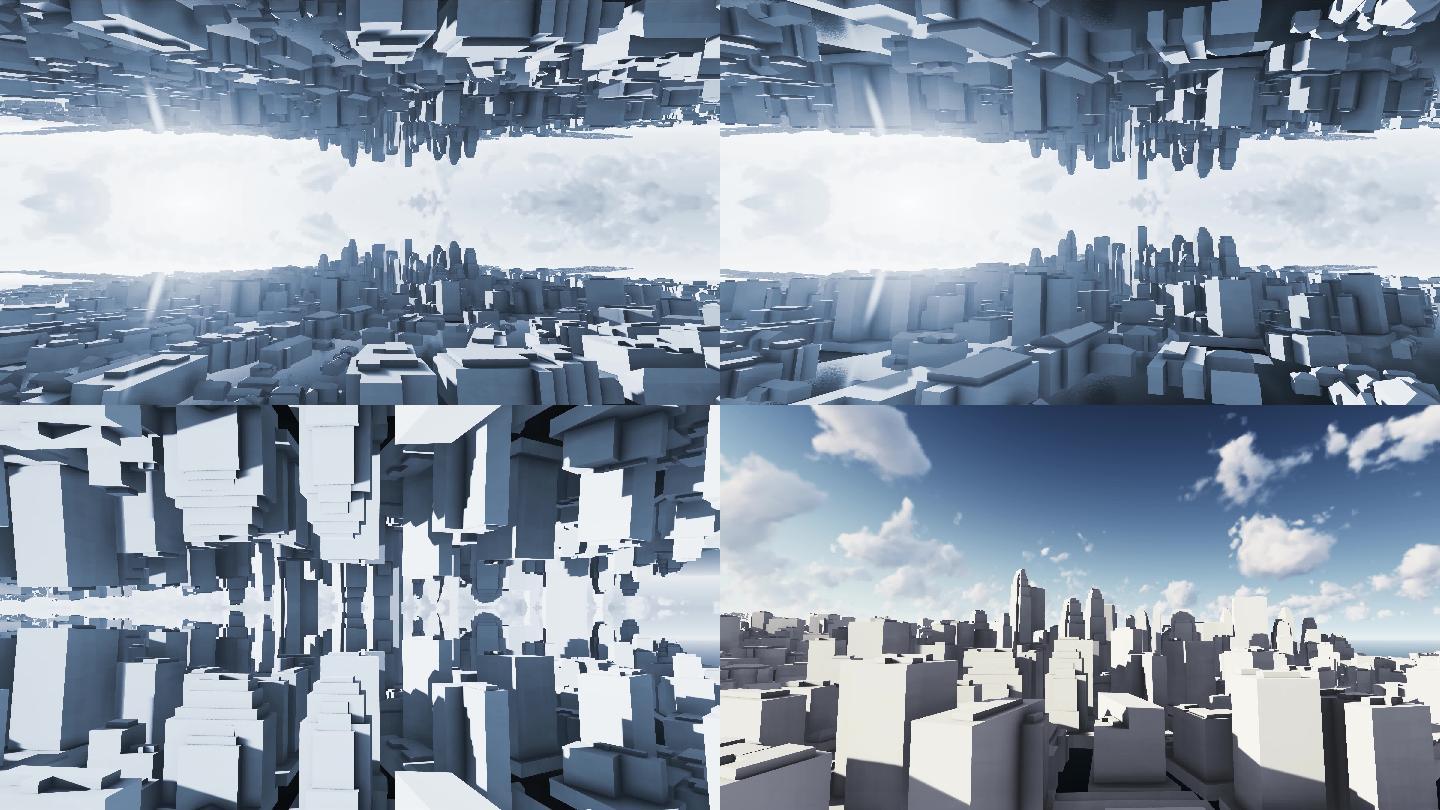 未来城市抽象城市多镜头组合素材