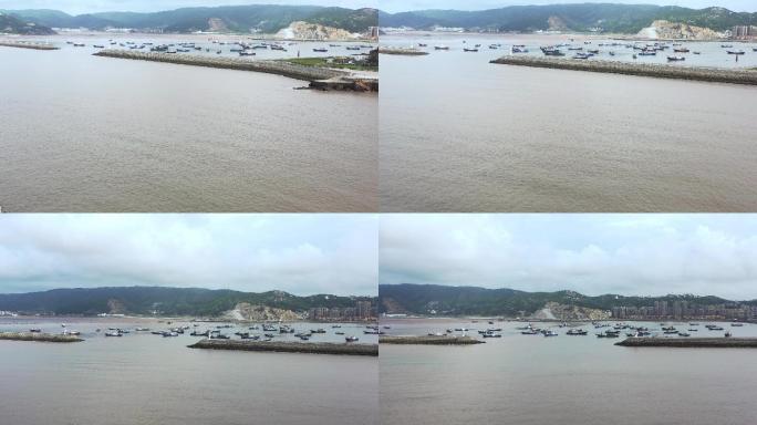 坎门鹰东码头往俞汇坎门渔港处回飞拍渔船