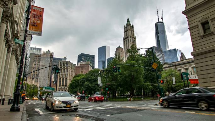 纽约街都市繁华正常运行逛街人流量人来人往