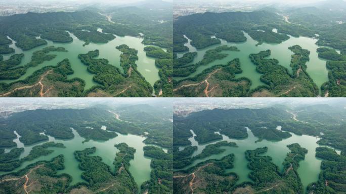 【4K超清】惠州航拍红花湖环绕延时