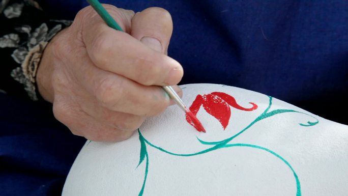 女人画葫芦手工艺毛笔